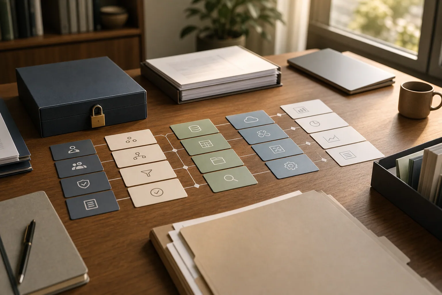 Illustration af governance og integration omkring en AI-agent