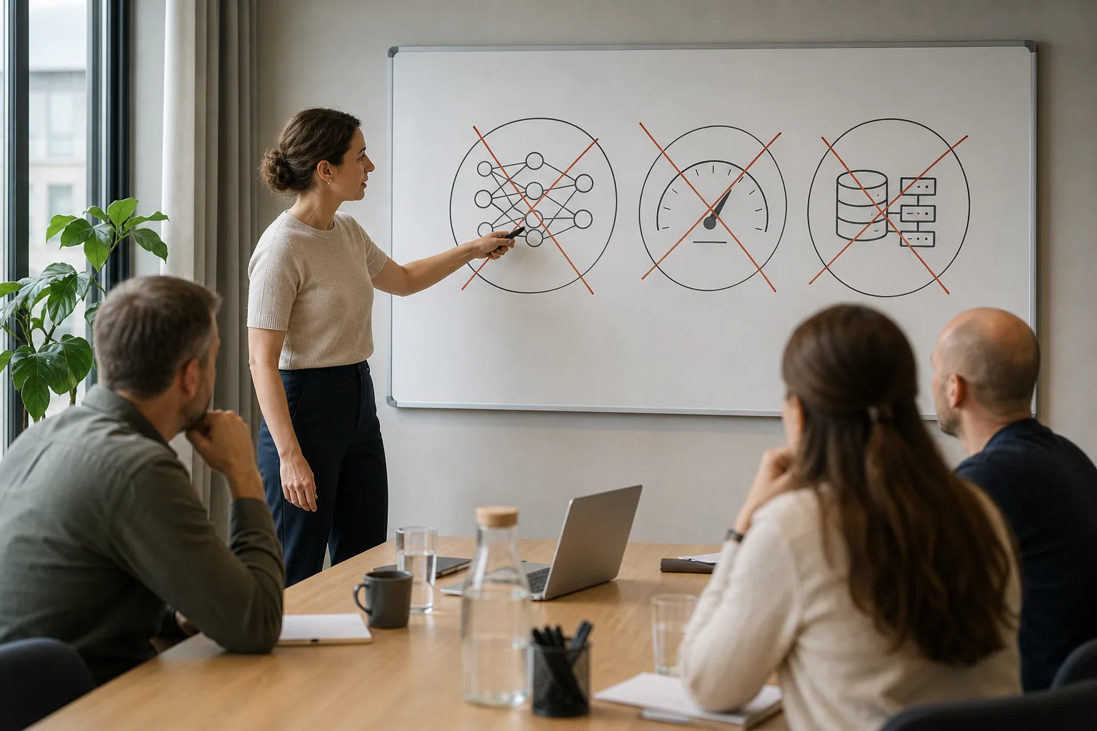 Abstrakt illustration af beslutninger og dataflow